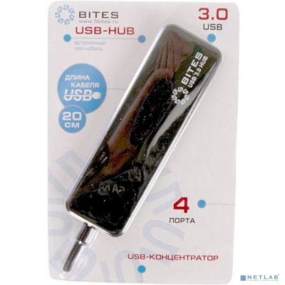 [USB-концентраторы] 5bites HB34-310BK Концентратор 4*USB3.0 / USB PLUG / BLACK