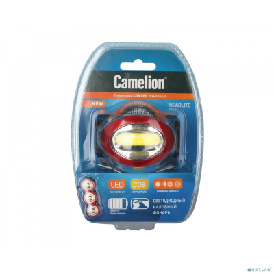 [Camelion Фонари] Camelion LED5382   (фонарь налобн, черн., COB, 4 реж, 3XLR03 в компл, пласт, откр. блист)