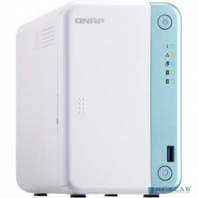 [Дисковый массив] QNAP TS-251D-4G Сетевое хранилище 2-tray w/o HDD. Intel Celeron dual-core J4005  2.0-2.7GHz, 1x4GB up to 8GB (2*4GB), HDMI-port, 1xGb LAN, TS-251D-4G