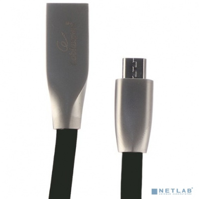 [Кабель] Cablexpert Кабель USB 2.0 CC-G-mUSB01Bk-1M AM/microB, серия Gold, длина 1м, черный, блистер