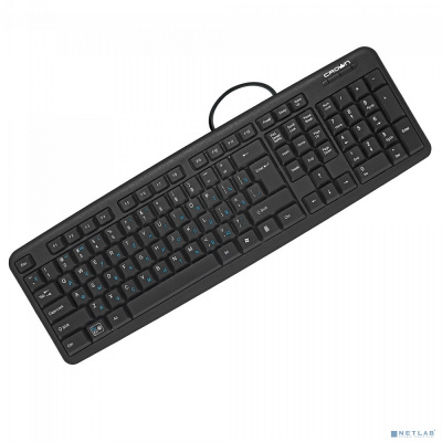 [Клавиатуры, Манипуляторы] Клавиатура CROWN CMK-F02B (синяя кириллица; 107 клавиш, 3 клавиши управления питанием, длина провода: 1.8 м, USB){CM000001744}