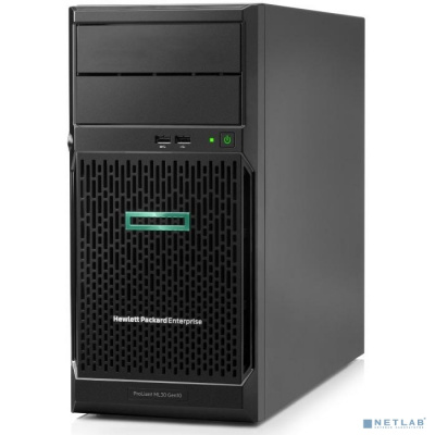 [Сервер] Сервер HP ProLiant ML30 Gen10, 1xXeon E-2124 4C 3.3GHz, 1x8GB-U DDR4, S100i/ZM (RAID 0,1,5,10) 2x1TB 6G SATA 7.2K HP (4 LFF 3.5'') 1x350W NHP NonRPS (up2x500), 2x1Gb/s, DVDRW(P06761-001/P06761-21B)