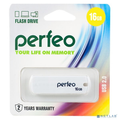 [Носитель информации] Perfeo USB Drive 16GB C05 White PF-C05W016
