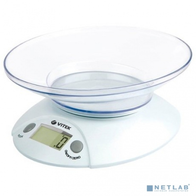 [Весы] VITEK VT-8001(GY) Весы кухонные, пластик 5 кг, белый