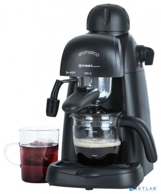 [Кофеварки] FIRST (FA-5475-3 Black) Кофеварка Espresso , 800 Вт, Давление насоса: 3.5 бар.Емкость: 4 чашки  (240 мл) Черный