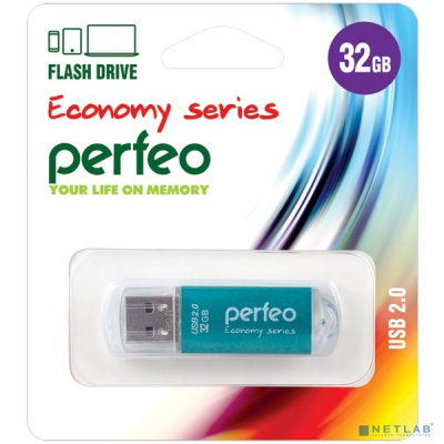 [Носитель информации] Perfeo USB Drive 32GB E01 Green PF-E01G032ES