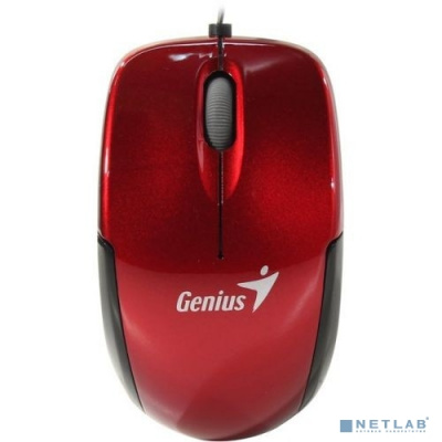 [Мышь] Genius Micro Traveler  V2 Red {мышь компактная, 1000 dpi, провод на скрутке 0,86 м, USB} [31010125103]