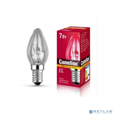 [лампы накаливания] Camelion DP-704 (Эл.лампа накаливания для ночников, прозрачная, 220V, 7W, Е14)