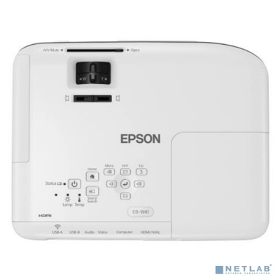 [Проектор] Epson EB-W41 [V11H844040] {3LCD 16:9 1280x800 3600Lm 15000:1 HDMI MHL USB 1x2W 2.5kg White}