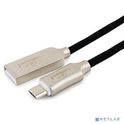 [Кабель] Cablexpert Кабель USB 2.0 CC-P-mUSB02Bk-0.5M AM/microB, серия Platinum, длина 0.5м, черный, блистер
