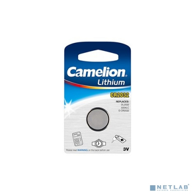[Батарейки] Camelion CR2032 BL-1 (CR2032-BP1, батарейка литиевая,3V) (1 шт. в уп-ке)