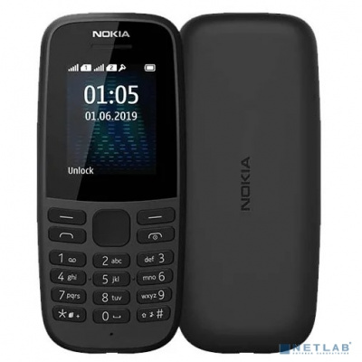 [Мобильный телефон] NOKIA 105 SS Black w/o charger [16KIGB01A19]