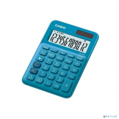 [Калькулятор] Калькулятор настольный Casio MS-20UC-BU-S-EC синий {Калькулятор 12-разрядный} [1048482]