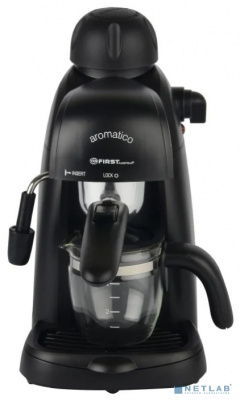 [Кофеварки] FIRST (FA-5475-3 Black) Кофеварка Espresso , 800 Вт, Давление насоса: 3.5 бар.Емкость: 4 чашки  (240 мл) Черный