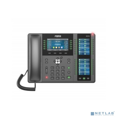 [VoIP-телефон] Fanvil X210 20 линии SIP, HD аудио,имеет цветной дисплей 4.3 дюймов 480x272, 3 ЖК дисплея, имеет 2 порта Gigabit LAN, питание PoE, 106 DSS/BLF ключи, WIFI, Bluetooth