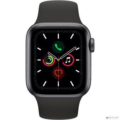 [Умные часы] Apple Watch Series 5, 40 мм, корпус из алюминия цвета «серый космос», спортивный браслет чёрного цвета [MWV82RU/A]