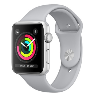 Apple Watch Series 3 42mm Silver Aluminum Case with White Sport Band