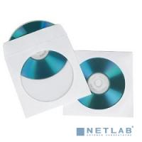 [Конверт] HAMA Конверты для CD/DVD бумажные с прозрачным окошком 100шт (белый) [00062672]