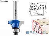 [Фрезы] ЗУБР Фреза кромочная калевочная №1, D= 25,4мм, рабочая длина-11мм, радиус-6,3мм, хв.-8мм, d-12,7мм, ЗУБР Профессионал [28701-25.4]
