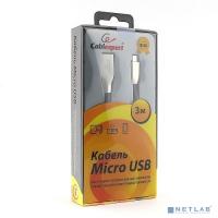 [Кабель] Cablexpert Кабель USB 2.0 CC-G-mUSB01Bk-3M AM/microB, серия Gold, длина 3м, черный, блистер