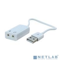 [Переходник] ORIENT Адаптер с кабелем AU-01SW, USB to Audio, 2 x jack 3.5 mm для подключения гарнитуры к порту USB, белый