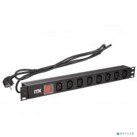 [Монтажное оборудование] ITK PH12-8C131 PDU 8 розеток C13 с LED выкл,1U, шнур 2м вилка нем.ст