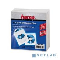 [Конверт] HAMA Конверты для CD/DVD бумажные с прозрачным окошком 50 шт. белый H-62671 [00062671]