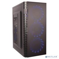 [Корпуса] Exegate EX278421RUS Корпус Miditower Exegate EVO-7216 Black-Blue light, ATX, <без БП>, 1*USB+1*USB3.0, Audio