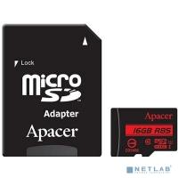 [Карта памяти ] Micro SecureDigital 16Gb Apacer AP16GMCSH10U5-R {MicroSDHC Class 10 UHS-I U1, SD adapter}