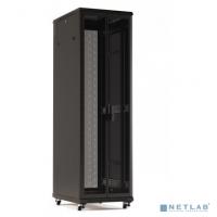 [Монтажный шкаф] Hyperline TTR-4762-DD-RAL9005 шкаф напольный 19-дюймовый, 47U, 2277x600x1200 мм (ВхШхГ), передняя и задняя распашные перфорированные двери (75%), ручка с замком, цвет черный (RAL 9005) (разобранный)