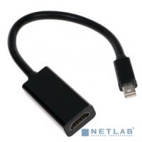 [Переходник] Cablexpert Переходник miniDisplayPort - HDMI, 20M/19F, кабель 15см, черный, пакет (A-mDPM-HDMIF-02)