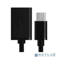 [Переходник] Greenconnect Переходник  USB Type C  0.15m черный, 28/28 AWG, CM / USB 2.0 AF, экран, армированный, морозостойкий (GCR-UC1AF-BB2S-0.15m)