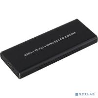 [Контейнер для HDD] ORIENT 3550U3, USB 3.1 Gen2 контейнер для SSD M.2 NVMe 2230/2242/2260/2280 M-Key, PCIe Gen3x2 (JMS583), до 10 GB/s, поддержка UAPS,TRIM, разъем USB3.1 Type-C + кабель USB3.1 Type-A, черный (30900)