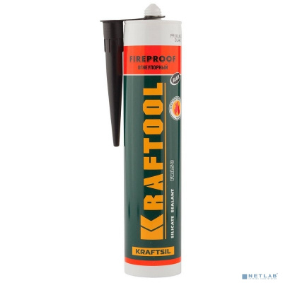 [Пена монтажная] KRAFTOOL Герметик KRAFTFLEX FR150 силикатный огнеупорный "+1500 С", жаростойкий, черный, 300мл [41260-4]