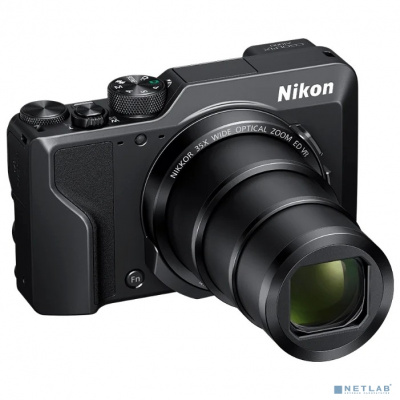 [Цифровая фотокамера] Фотоаппарат Nikon CoolPix A1000 черный 16Mpix Zoom35x 3" 4K 81Mb SDXC CMOS 1x2.3 IS opt+el 1minF rotLCD TouLCD 30fr/s HDMI/EN-EL12