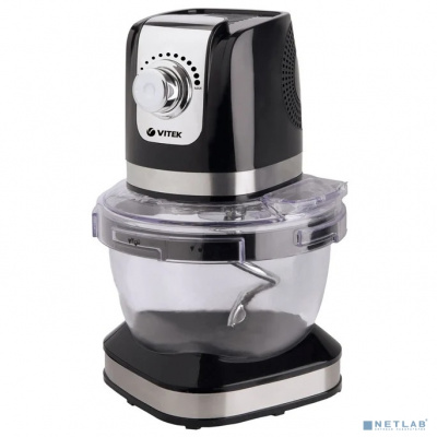 [Кухонный комбайн] VITEK VT-1434(BK) Кухонная машина  Мощ.1000 Вт. Регулировка мощности.Стеклянная  съемная чаша 4л