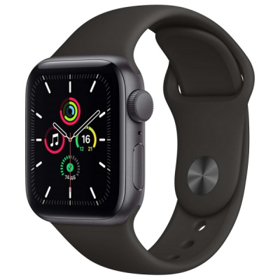 Apple Watch SE 40mm Space Gray Aluminum Case with Black Sport Band