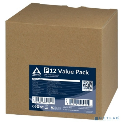 [Вентилятор] Case fan ARCTIC P12 Value pack (black/black)  (5pc)  (ACFAN00135A)